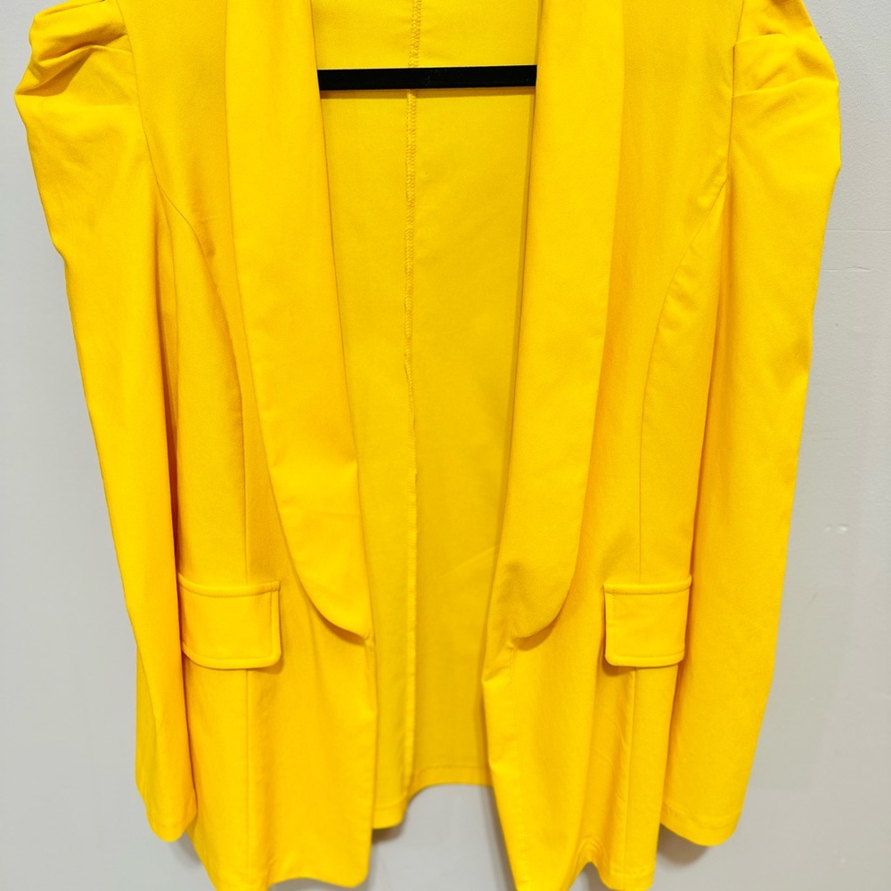Women's Fall Blazer Puff Sleeve Open Front Work Suit Office Blazer Large